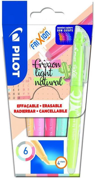 Pilot frixion light naturale - portafoglio da 6 pennarelli