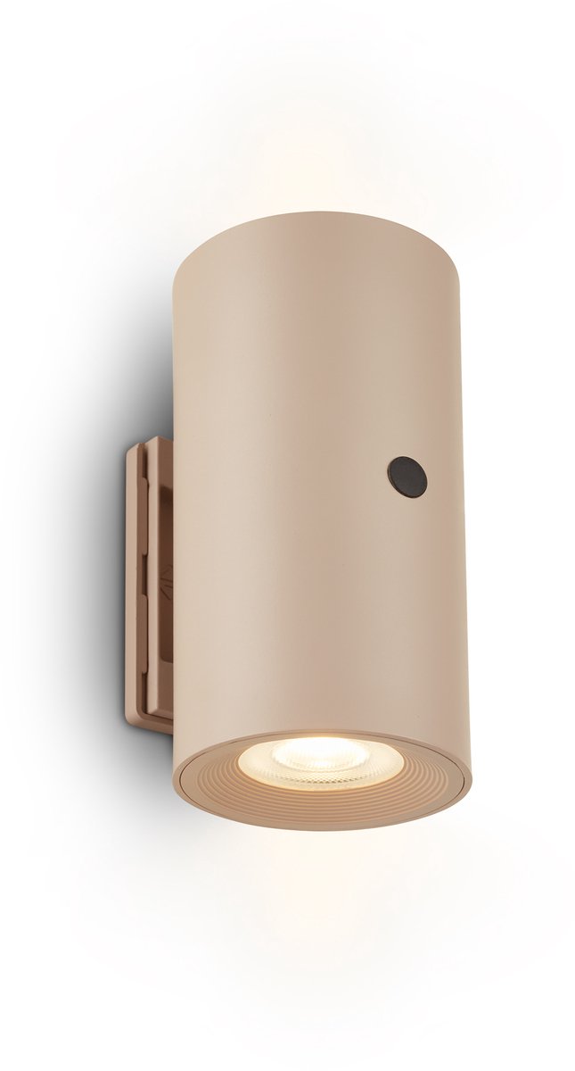 B.k.licht briloner misy – oplaadbare wandlamp binnen – zonder stroomaansluiting boren – dimbaar met touch – warm wit licht – beige – ø6 x 12cm