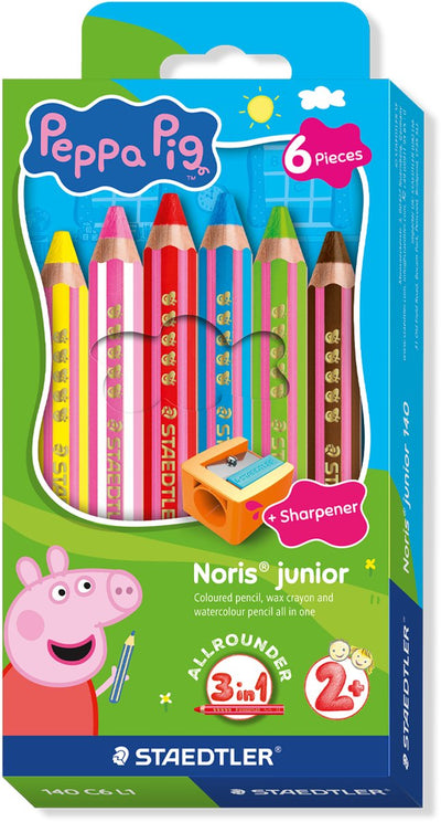 Staedtler peppa pig x noris junior 3-in-1 colored pencil - set of 6 pcs