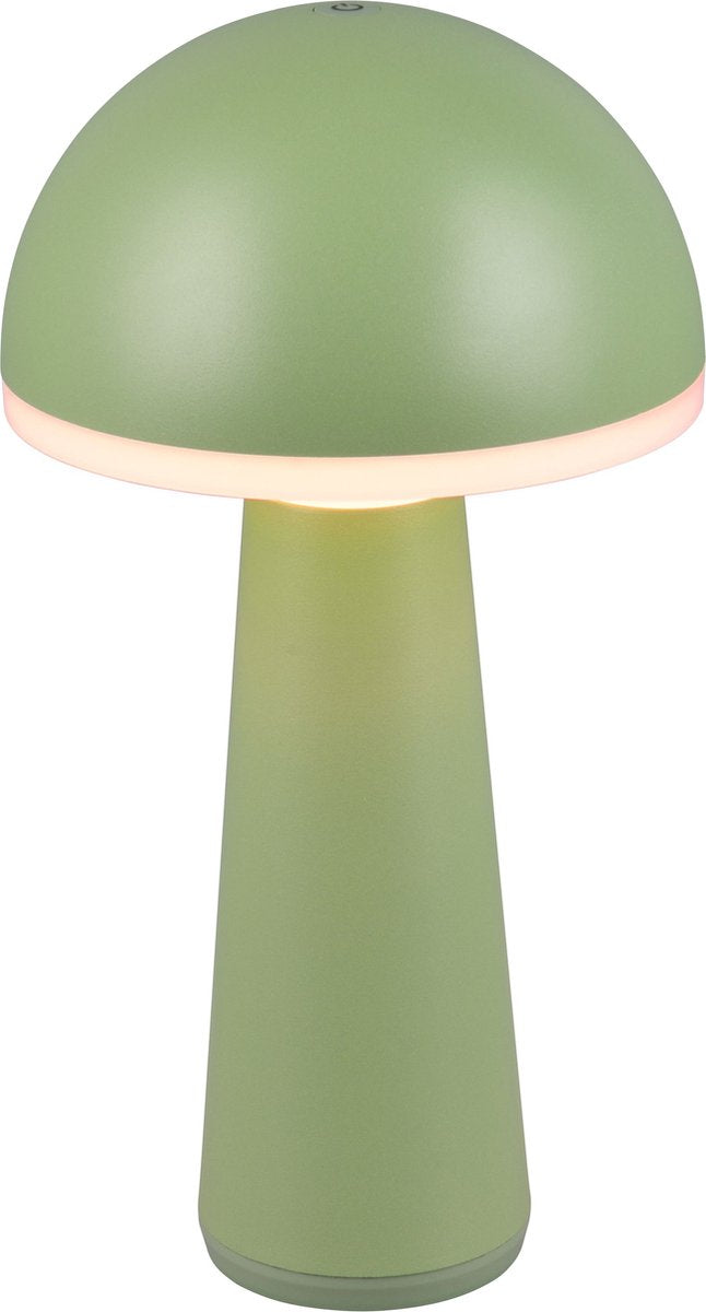 Rl live your light reality fungo - lampada da tavolo - verde pistacchio - incl. 1x SMD 2W - colore della luce regolabile - dimmerabile in modo continuo - ricaricabile - senza fili - illuminazione da esterno - IP54