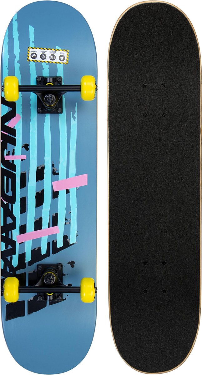 Skateboard classico Nijdam - cambio di gioco - blu giallo