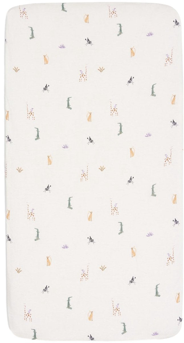 Jollein baby - sábana ajustable jersey 70 75x140 150cm - cuna - algodón suave - Jungle Jambo