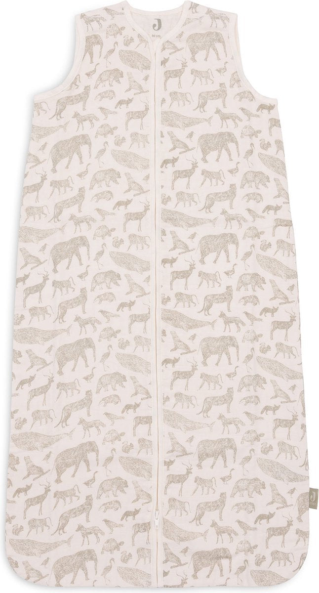 Jollein baby zomer slaapzak hydrofiel 90cm animals - olive green