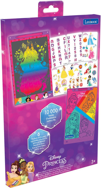 Lexibook disney princess tableta multicolor de aprendizaje y dibujo de tinta electrónica de 11'' con plantillas