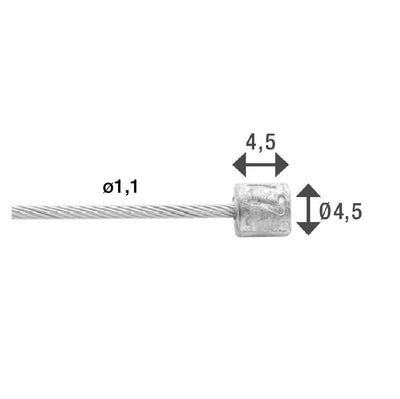 Elvedes Schakel Binnenkabel Slick acero inoxidable 2250 mm Ø 1.1 mm 100 piezas