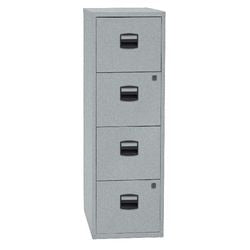 Cassettiera sospesa Bisley con 4 cassetti argento