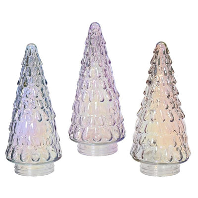 Decoris estatua árbol de Navidad cristal iridiscente 23cm
