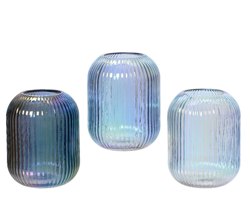 Decoris vaso lanterna iridescente h15cm