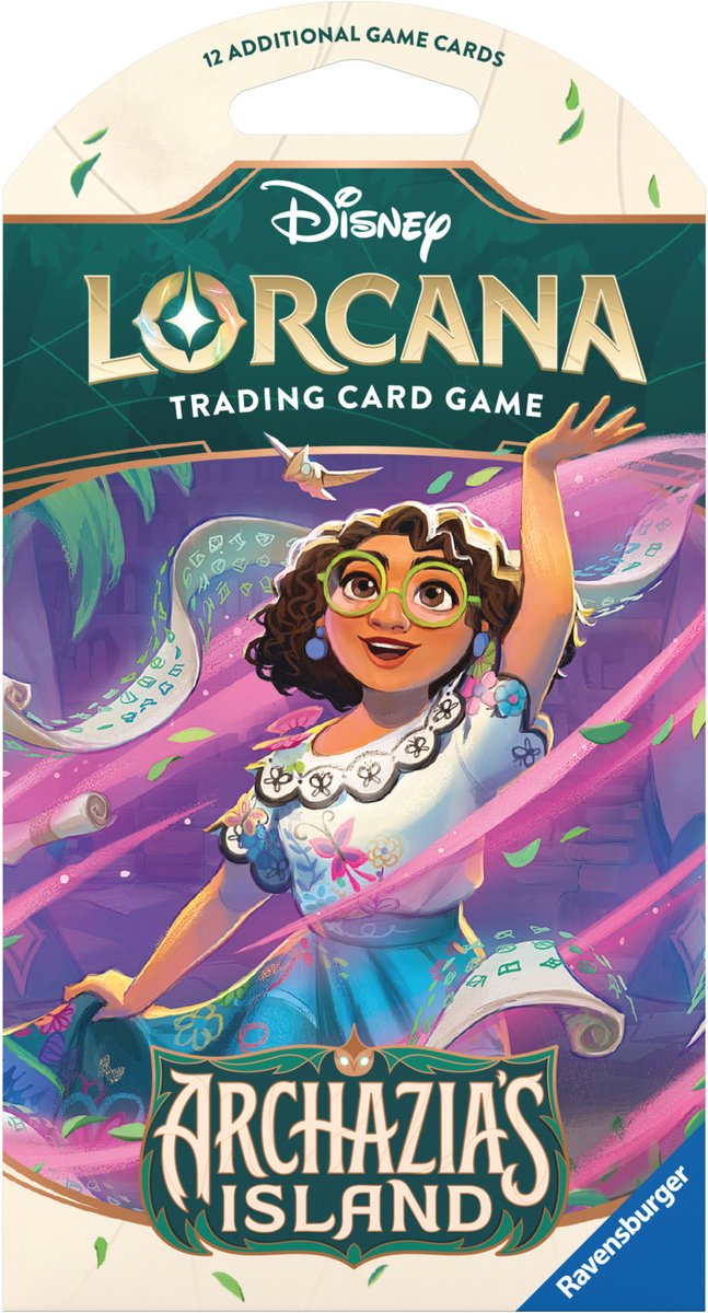 Disney lorcana archazia's island - trading card - sobre con mangas - 12 cartas