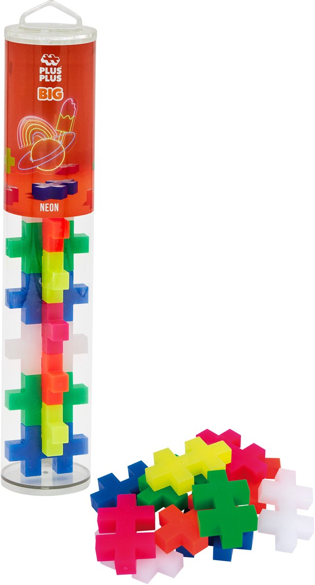 Plus plus tubo neon big plus-plus: 15 pezzi (3286)