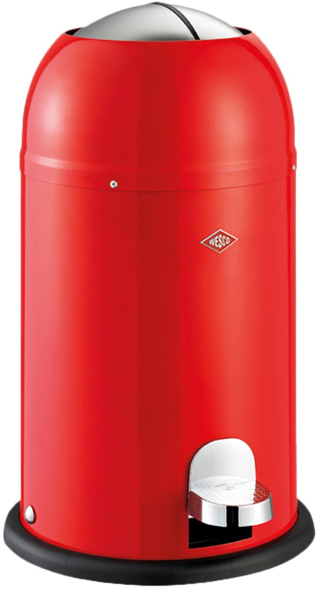 Wesco kickmaster junior pattumiera | pattumiera a pedale | 12 litri | metallo - rosso | cestino dei rifiuti