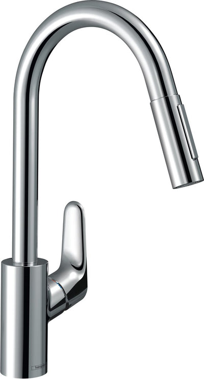 Hansgrohe focus m41 - miscelatore da cucina - comando monocomando - 240mm - doccetta estraibile - cromato - 2 tipi di getto