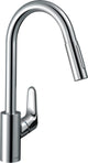 Hansgrohe focus m41 - miscelatore da cucina - comando monocomando - 240mm - doccetta estraibile - cromato - 2 tipi di getto