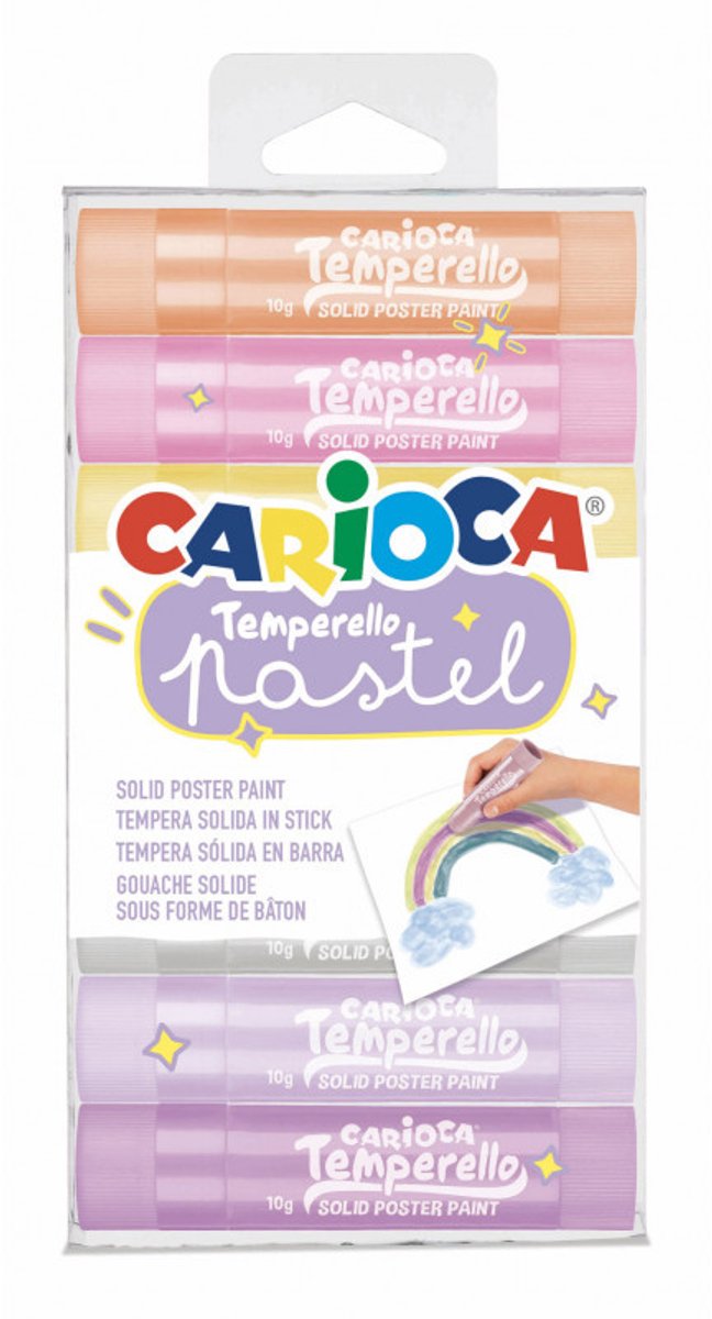 Carioca temperello pastel 8 rodillos para pintar en caja transp.