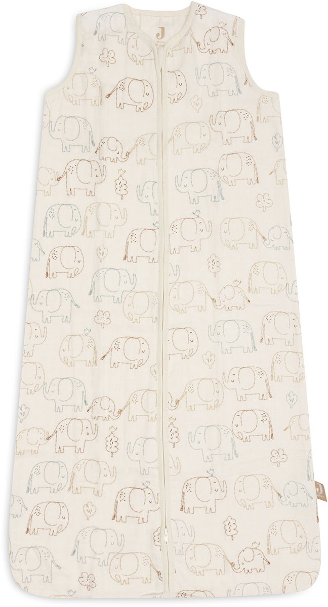 Jollein saco de dormir bebé sin mangas 70cm - hidrófilo - cuentos de elefantes