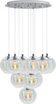 Lampada a sospensione Eglo ariscani 2 - e27 - ø 65,5 cm - vetro colorato cromo