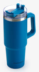 Muitomas reismok - travel mug - dubbele geïsoleerde wand - praktisch rietje handvat - 900ml - blauw