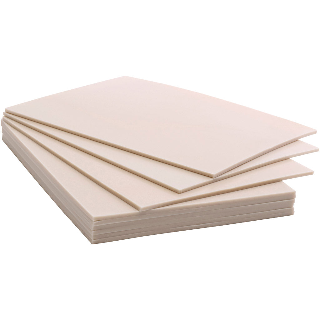 Creativ company placa de lino suave, tamaño 15x20 cm, grosor 3 mm, 10 piezas 1 caja