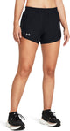 Under armour ua fly by 3'' shorts-blk pantalones deportivos para mujer - negro - reflectante