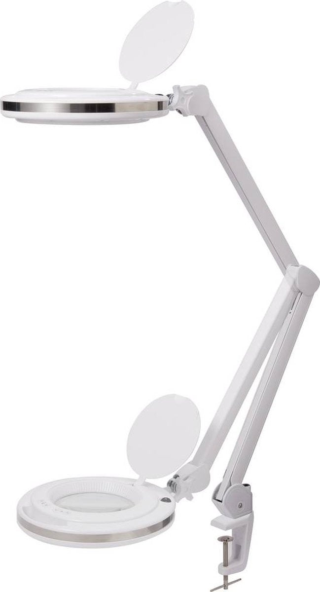 Toolcraft to-7567479 Lámpara de aumento LED regulable, 730 lm, 127 mm (5 pulgadas), con abrazadera, factor de aumento 8d 3x = 3,0 x 12,7