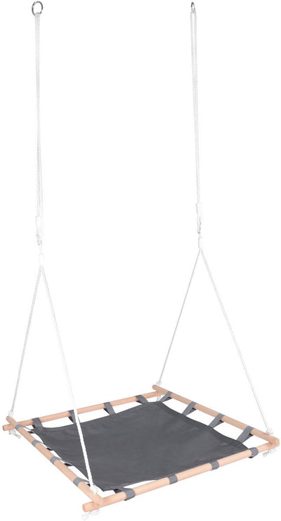 Swing de nido de pie pequeño con marco de madera, 100x100 cm