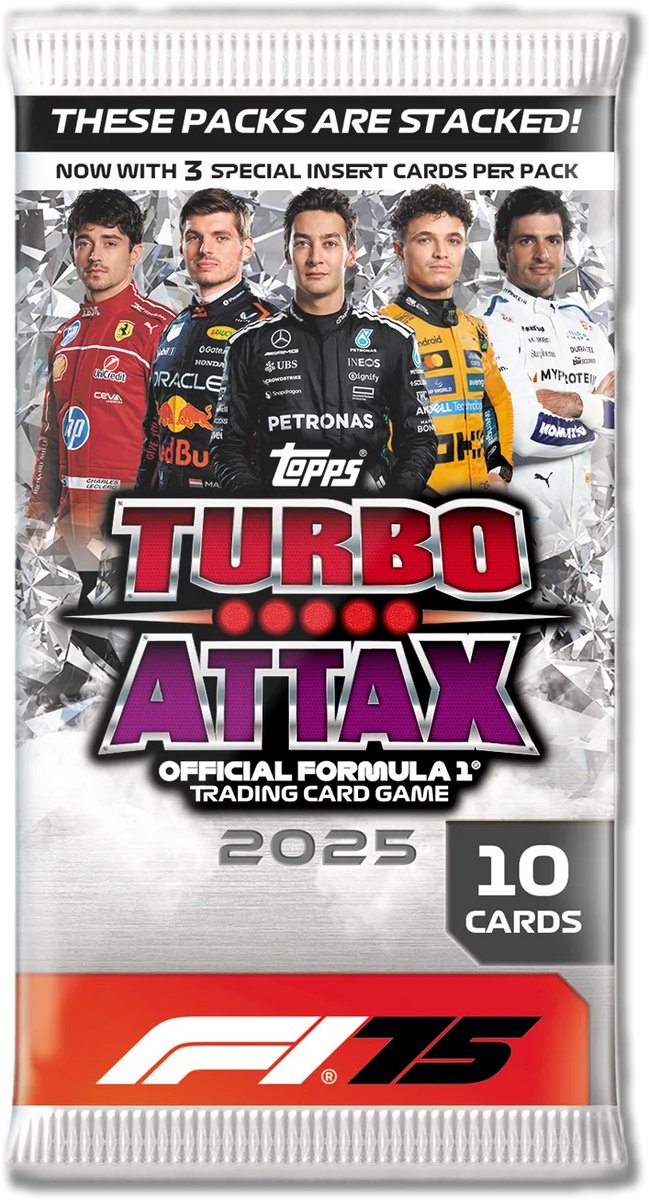 Topps turbo attax f1 2025 - pacchetto di carte