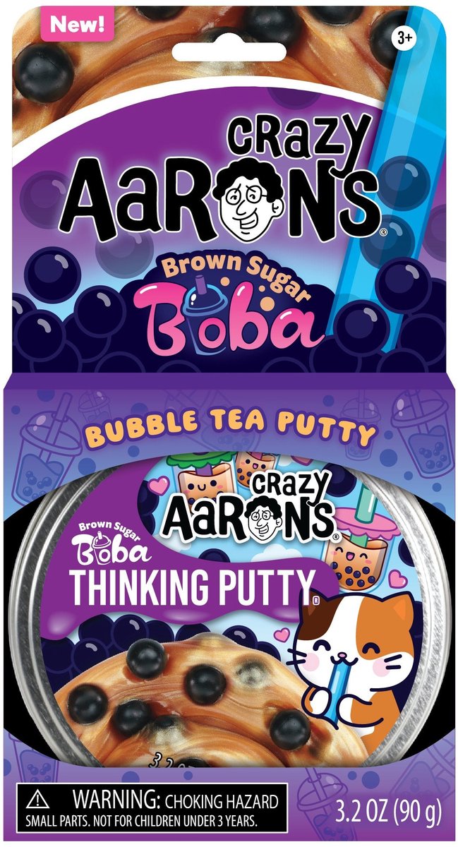 Crazy aaron's kneedklei speelgoed - brown sugar boba - sensorisch.
