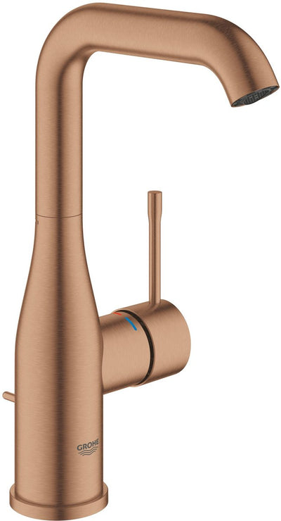 Grifo para lavabo Grohe essence nuevo - caño giratorio alto - con desagüe automático - oro atardecer (bronce mate) - 32628dl1