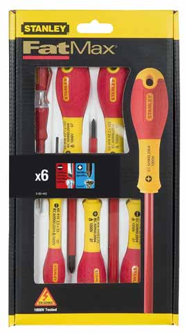 Stanley hand tools set 6 cacciaviti fatmax vde pz pozidriv parallelo - 0-65-443