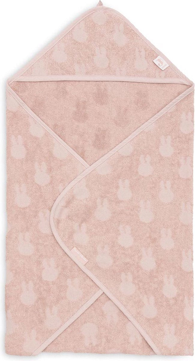 Jollein x Miffy - capa de baño de felpa 75x75cm - toalla de bebé con capa de baño, chal, poncho de baño miffy jacquard - rosa salvaje