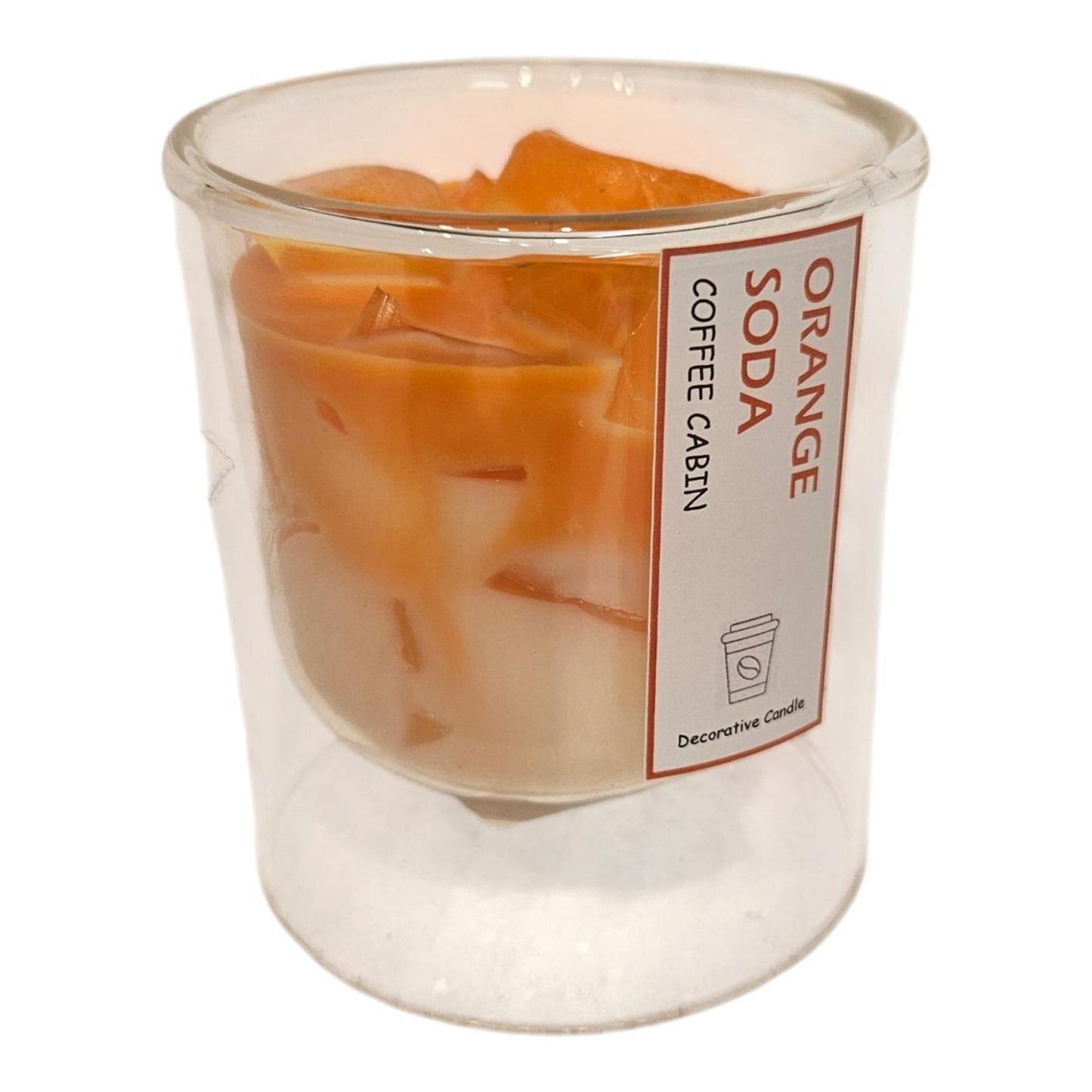 Candela profumata atmosfera signorile in vetro all'aranciata 7,4x8,4 cm