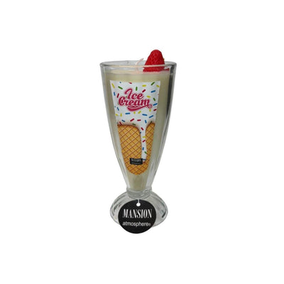 Candela profumata atmosfera signorile in vetro sorbetto fragola 8x20,5 cm