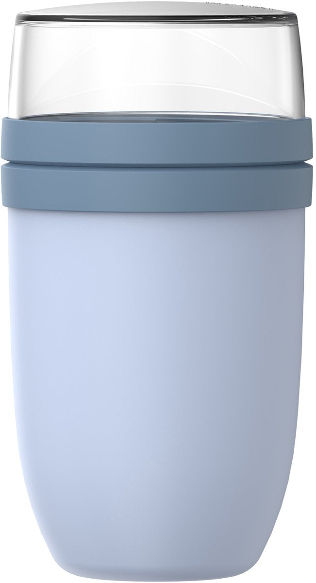 Portapranzo Mepal xl ellisse - 750 + 300 ml - tazza di yogurt e tazza di muesli da asporto - adatta al congelatore. microonde e lavastoviglie - blu nordico