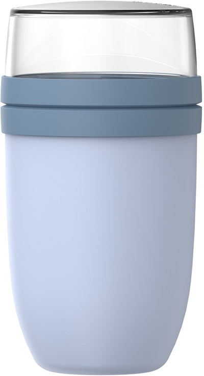 Mepal lunchpot xl ellipse - 750 + 300 ml - yoghurtbeker en muesli beker to go - geschikt voor vriezer. magnetron en vaatwasser - nordic blue