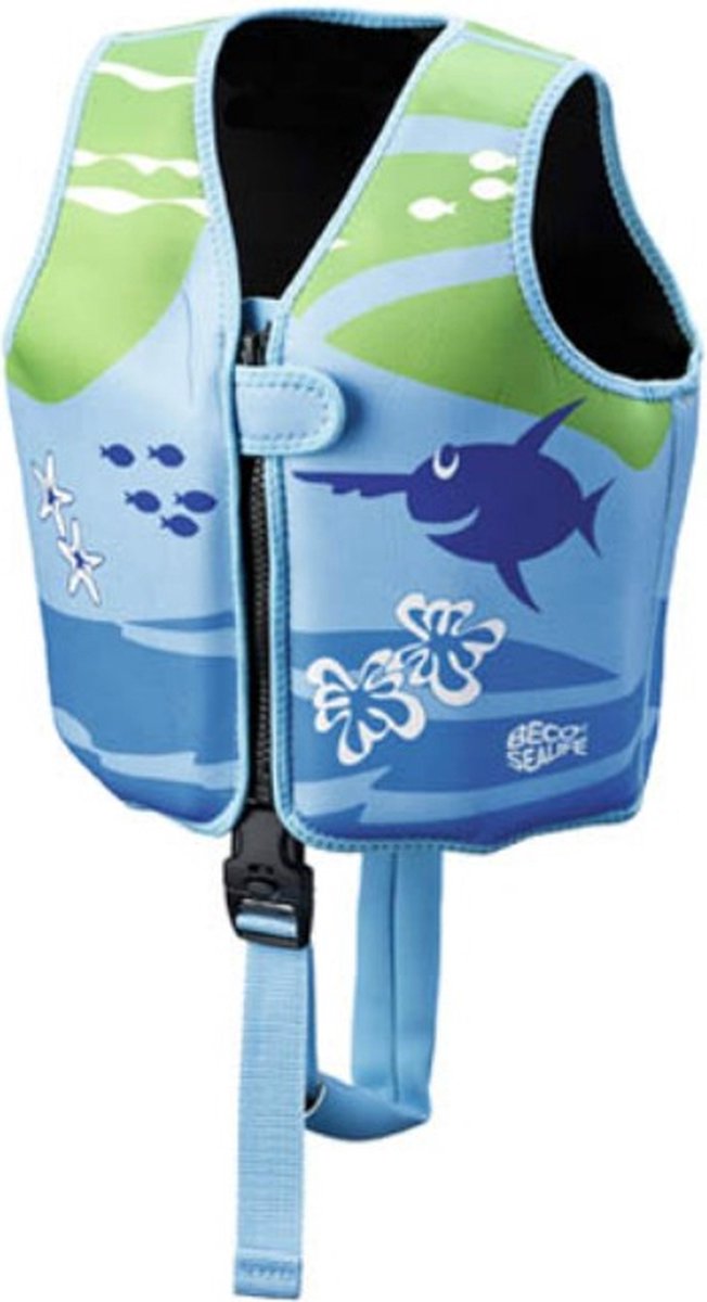 Beco-sealife® - zwemvest drijfvest kind - blauw groen - s: 15-18 kg