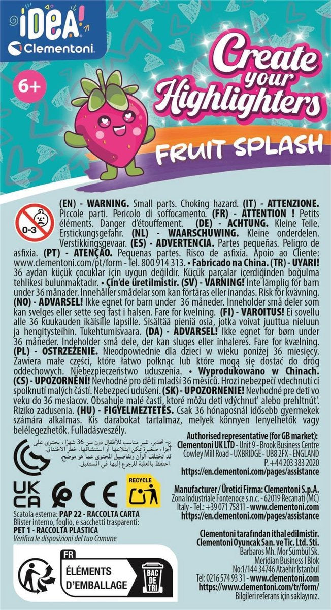 L'idea Clementoni crea i tuoi evidenziatori - frutta