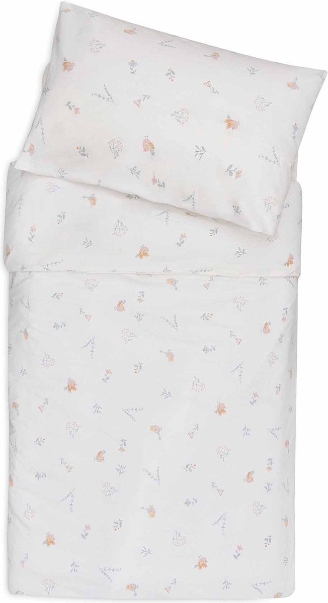 Jollein - dekbedovertrek met sloop 100x140cm - dekbed ledikant, dekbedovertrek baby - lovely birds