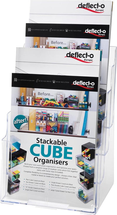 Deflecto brochure holder ft a4 | 4 storage compartments