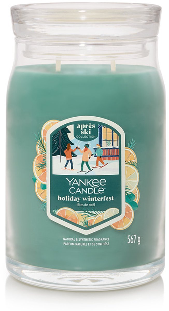 Yankee Candle - vela perfumada en tarro grande Holiday Winterfest - 90 horas de combustión - dos mechas