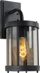 Lucide makkum - lampada da parete interni esterni - 1xe27 - ip23 - nero