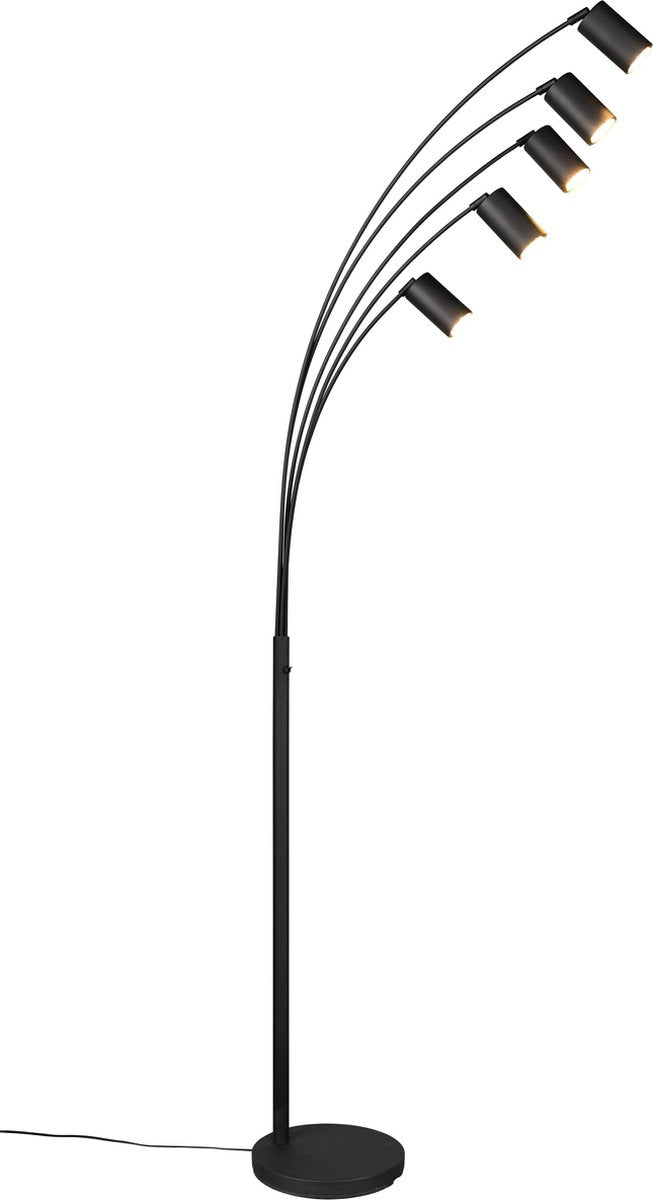 Trio Marley - lampada da terra - nero opaco - escl. 5x gu10 4,5w