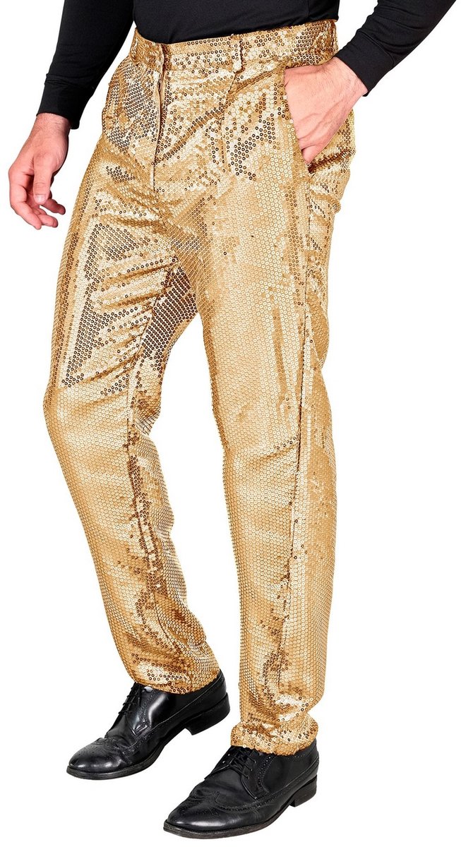 Widmann abbaglianti pantaloni paillettes oro uomo