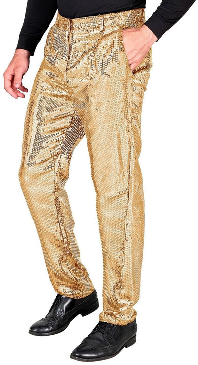 Widmann abbaglianti pantaloni paillettes oro uomo