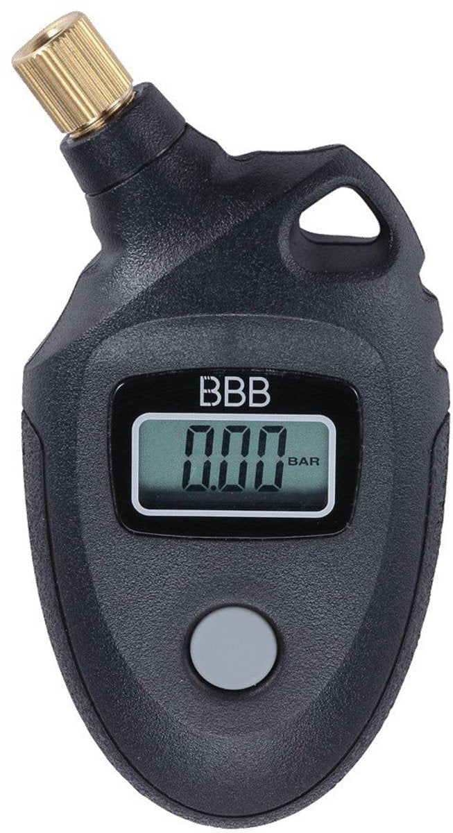 Manometro per bicicletta Bbb manometro per pneumatici per bicicletta - misuratore digitale per presta e schrader - 11 bar - nero - bmp-90