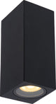 Lucide zaro - faretto da parete interno esterno - 2xgu10 - ip65 - nero