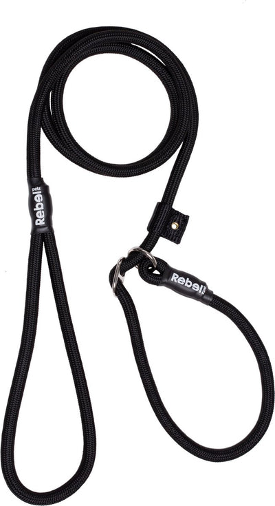 Guinzaglio per cani Rebel Petz - guinzaglio da addestramento - nero - s - 8 mm x 140 cm
