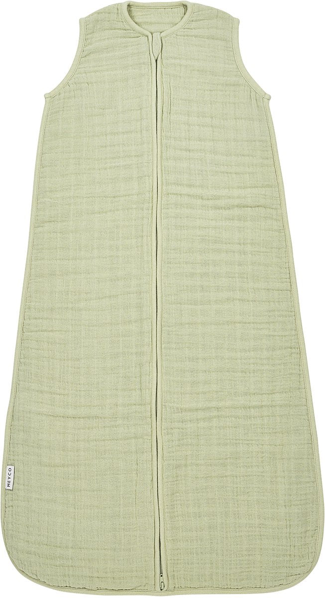 Meyco baby uni saco de dormir de verano para bebé - hidrofílico prelavado - oliva suave - 110 cm - 0,5 tog