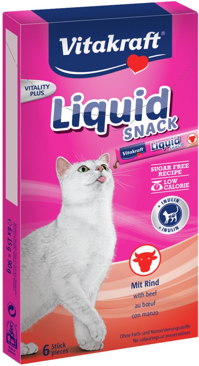 Vitakraft cat liquid beef - snack para gatos - 6 piezas