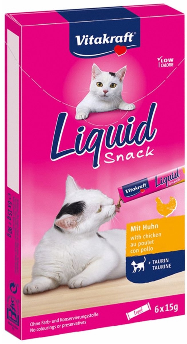 Vitakraft snack liquido - pollo - snack per gatti - 6 pz
