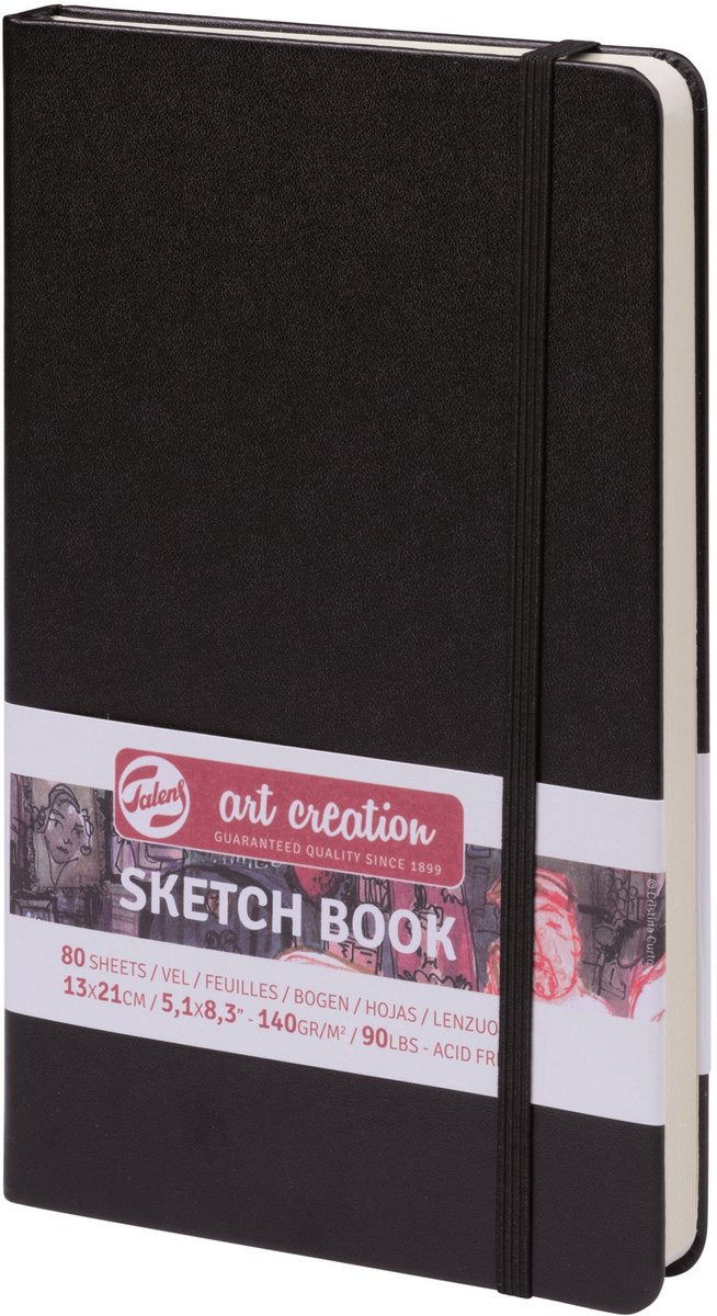 Quaderno per schizzi Talens Art Creation nero 13 x 21 cm 140 g 80 fogli